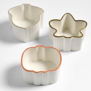 New! Crate&Barrel Pumpkin Ramekins Set of 3